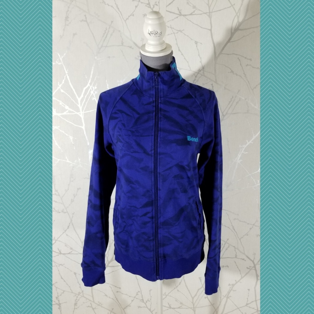 Bench Purple Printed Full Zip Sweatshirt Spellout